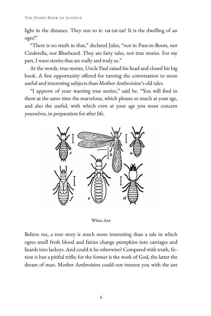 Restored illustration of white ants placed within the book text