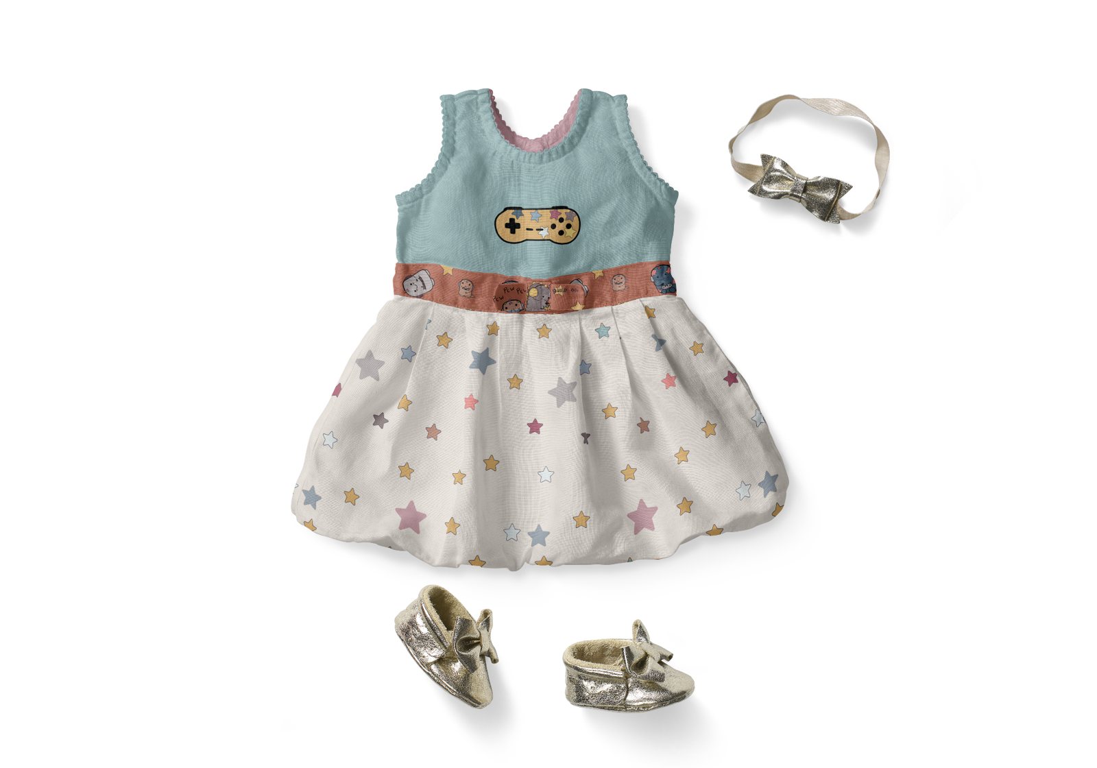 Mint and cream gaming collection dress