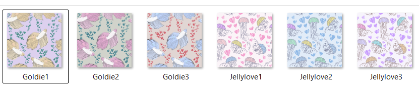 Goldie and Jellylove fish pattern colorways