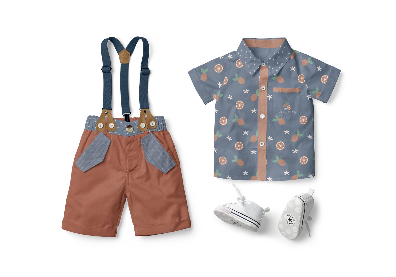 Coordinated citrus print boys outfit